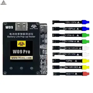 W09 Pro V3 Tuổi thọ pin pop-up Tester Pin sức khỏe dữ liệu công cụ sửa chữa không cần tag cáp cho điện thoại di động 11-15promax