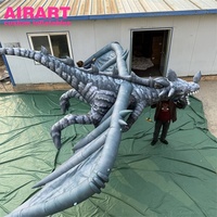 Dragon gonflable vert sur mesure pour la publicité de la fête d'Halloween, ballon gonflable avec ailes de dragon à vendre