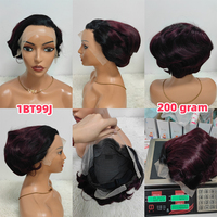 Promotion Letsfly 26$ Dart Root Vente en gros 200 grammes Pixie Straight 13x4 Lace Frontal Wigs Short Pixie Cut Wigs Perruques en cheveux humains