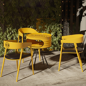 Set Tavolo Alto e Sedie in Ferro Industriale per Ristorante - Ecologico e Facile da Pulire per Palestre, Hotel e Uso Esterno - Product Image 2