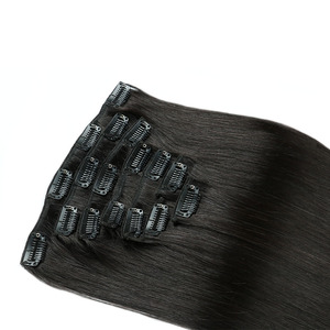 Extensiones de Cabello Natural Virgen Remy Brasileño Negro Rubio 1b, Doble PU, <span class=keywords><strong>22</strong></span> <span class=keywords><strong>Pulgadas</strong></span>, Sin Costuras, con Clip, 100% Cabello Humano - Product Image 3