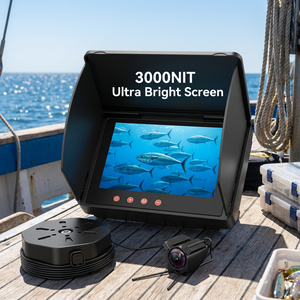 220 °   Caméra de pêche sous-marine grand angle avec moniteur IPS 5 pouces, luminosité 2500 NIT, IP68 pour la pêche en eau salée - Product Image 2