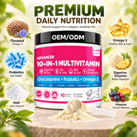 Poudre multivitaminée 10 en 1 pour chiens et chats, glucosamine, probiotiques, oméga 3, digestion, articulations, peau, fabrication OEM