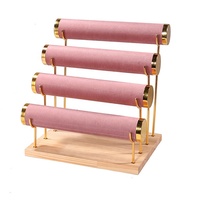 Premium bois or métal PU cuir Bracelet bijoux organisateur présentoir 1 2 3 4 couches velours bracelet montre support support