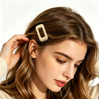 Épingles à cheveux carrées géométriques professionnelles, clips de maquillage rectangulaires creux sans pliage, épingles à franges pour femmes, accessoires de coiffure