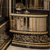 Lit Double Tissu Bois Massif Ensemble de Meubles de Chambre Armoire Lit Classique Française Mobilier de Chambre Moderne et Luxueux