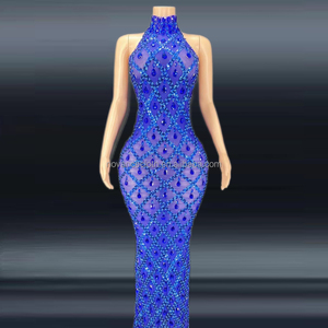 Nuovo Prodotto 2022 Popolare Ultimo Design Abiti da Festa con <span class=keywords><strong>Paillettes</strong></span> Lucenti Vestiti da Sera Lunghi da Donna <span class=keywords><strong>Blu</strong></span> Diamante Abiti Da Festa Donna - Product Image 1