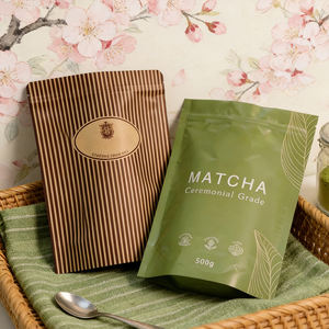 Sacs à café personnalisés avec valve et fermeture éclair transparents 250G Emballage de grains de café Fenêtre transparente montre le produit frais - Product Image 5