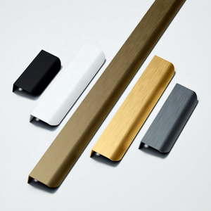 Feyas Recomienda: Manija Invisible de Acero Inoxidable para Armario, Moderna y Duradera, Negra, Extendida, de Forma Curva Sencilla, Estilo Xiaohongshu - Product Image 3