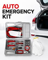 Kit d'outils d'urgence pour voiture avec câbles de démarrage robustes, tournevis, clé à douille, pince, gants de sécurité pour la réparation des panneaux de véhicule