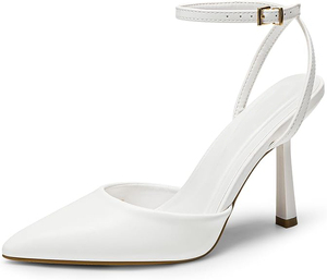 Kadınlar sivri burun ayak bileği kayışı yüksek topuk pompaları lüks tasarımcı Minimalist parti düğün akşam elbise ayakkabı toptan özel Logo - Product Image 1