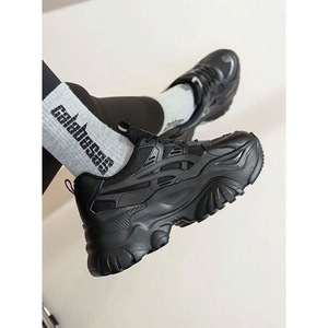 Scarpe Atletiche Leggere da Donna Nere con Tacco a Zeppa Design Comodo e Traspirante Suola Antiscivolo alla Moda per Camminare - Product Image 4