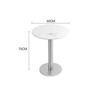 Tables rondes et carrées en pierre frittée en acier inoxydable Mobilier minimaliste de luxe léger pour hôtels, restaurants, salons de thé