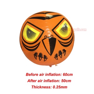 Ballon gonflable d'extérieur pour jardin, en PVC orange de haute qualité, écologique, 60 cm, avec yeux effrayants pour effrayer les <span class=keywords><strong>oiseaux</strong></span> - Product Image 2