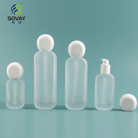 Flacons en verre dépoli transparents pour cosmétiques, 20ml, 30ml, 50ml, 120ml, avec bouchon à bille, pour toner et parfum, vaporisateur à fine brume