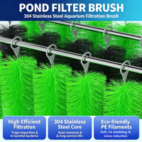 Industrieller Teichreinigungsfilter mit Polypropylen/Nylon/PET-Borsten und Edelstahlgriff, OEM/ODM anpassbar für Wasser