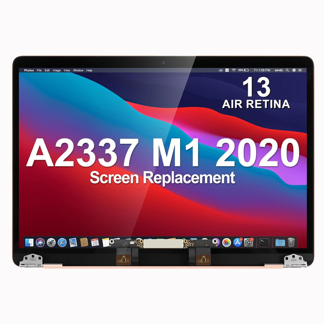 For MacBook Air 13.3" M1 2020 A2337 EMC 3598 LCD Complete Screen Assembly New Replacement Wholesale