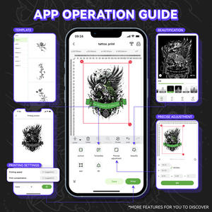 Imprimante pochoir de transfert de tatouage sans fil PeriPage P90, machine à tatouer thermique avec 5 pièces de papier de transfert gratuit - Product Image 4