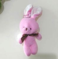 Vente en gros de 12cm de porte-clés en peluche lapin jouet mini porte-clés lapin en peluche personnalisé petite poupée porte-clés en peluche porte-clés en peluche doux