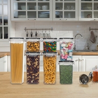 7pcs PP Food Storage Containers Set Kitchen Storage Containers for Flour Sugar and Cereal Plastic Dry Airtight Food Canisters