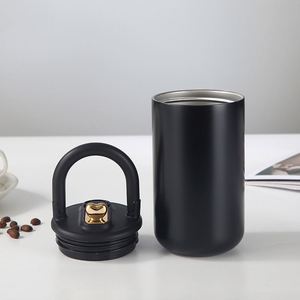 Custom 450ml 304 Stainless Steel Double-layer Vacuum Portable Thermos Outdoor Coffee Tumbler Mug Water <b>Bottle</b> with Straw Handle - Product Image 4