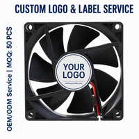 Ventilateur axial DC 8025 80x80x25mm, ventilateur de refroidissement sans balais 12V 24V 48V à roulement à billes, signal PWM FG RD pour onduleur et armoire de stockage d'énergie