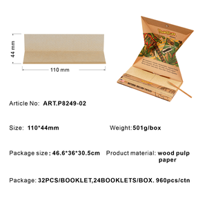 Square <b>Box</b> 110mm Kingsize Premium Natural <b>Rolling</b> Papers – Includes Filter Tips, White Smoking Accessories - Product Image 6