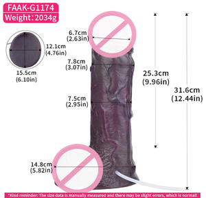 FAAK Dildo <span class=keywords><strong>géant</strong></span> noir de 12 pouces, double couche de silicone, peau douce, cœur rigide, réaliste, pour femmes et hommes, jouets sexuels - Product Image 2