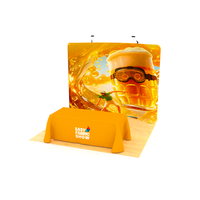 Présentoirs promotionnels en promotion : Stand incurvé, impression recto-verso, table promotionnelle pliable pour événements de dégustation de boissons en bar.