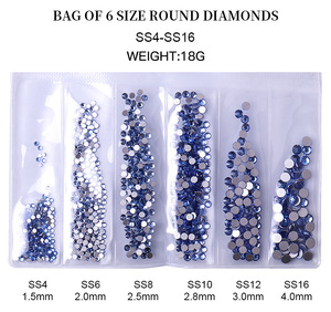 6 Rejillas de Diamantes de Imitación de Cristal con Base Plana para Uñas, Piedras Brillantes para Decoración de Uñas, Cristales de Colores con Fondo Plano - Product Image 2