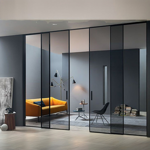 Siêu Hẹp Hợp Kim Nhôm Kính Cửa Trượt Phân Vùng Gấp Thiết Kế Thấp Đường Sắt Treo Ban Công Rửa Xe Cửa Hàng Phòng Khách - Product Image 1