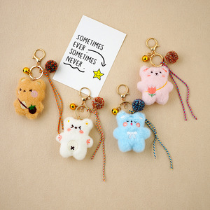 Peluche <span class=keywords><strong>mini</strong></span> mignon ours en peluche valentines porte-clés griffe poupée machine poupée peluche petit ours en peluche pompon cloche corde porte-clés - Product Image 5