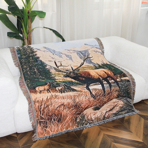 Couverture tapisserie tissée personnalisable rapide pour chalet de <span class=keywords><strong>montagne</strong></span>, couverture jacquard portable quatre saisons pour le camping, les voyages en camping-car et le style de vie - Product Image 3