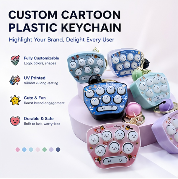 Premium Wholesale Custom Cartoon Handheld Game Players Keychain Custom Keychain in Bulk for Kids Gifts and Promotional Events