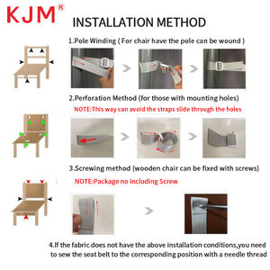 Cadeira alta Segurança Correias Substituição 5 Ponto Nylon Crianças Arnês de Segurança Correias Conversíveis para Cadeira Alta - Product Image 6