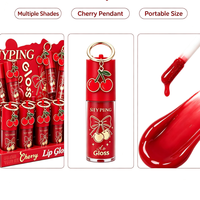 Gloss à lèvres pendentif cerise SIYPING, brillant hydratant et scintillant, maquillage des lèvres portable longue durée, cadeau