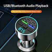 Émetteur FM BT 5.0 avec amplificateur, lumières colorées et écran d'affichage, lecteur MP3 USB Type-C pour voiture, adaptateur allume-cigare