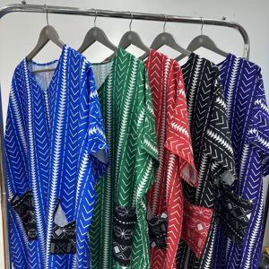 Abito Africano da Donna All'ingrosso, Set con Foulard, Taglie Forti, con Nappe e Frange, Dashiki Kaftan Boubou Vestibilità Ampia per Feste - Product Image 5