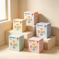 Boîte d'emballage en papier biodégradable pour hochet bébé, matériaux sûrs, impression personnalisée, production en 72h