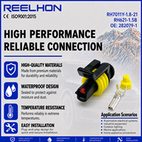Kit de Conector Automotriz Hembra Sellado a Prueba de Agua de 1 Pin con Terminal para VW BMW Ford, Modelo 7011Y-1.8-21 282079-1
