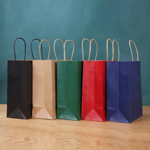 Kraft Paper <strong>Bags</strong> Craft Paper Shopping Clothing Gift <strong>Bag</strong> Food Take Away Disposable Kraft Paper <strong>Bags</strong> with Rope Handle - Product Image 4