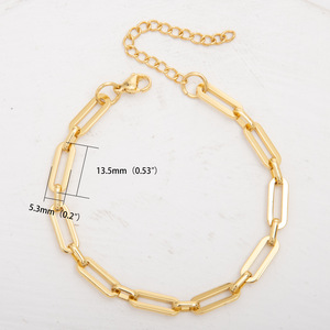 Bracelet en Chaîne à Maillons en Acier Inoxydable |   Bracelet à maillons épais plaqué or 18 carats PVD, réglable, bijoux minimalistes - Product Image 3