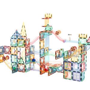 2024ของเล่นปริศนาสำหรับเด็ก258ชิ้นยอดนิยมรางแข่งสำหรับเด็กแผ่นรองหินอ่อนบล็อกตัวต่อแม่เหล็กเพื่อการศึกษาประกอบของเล่น - Product Image 4