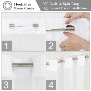 Bagno di alta qualità senza gancio 2 strati di giunzione impermeabile Waffle poliestere 72 "<span class=keywords><strong>x</strong></span> 72" <span class=keywords><strong>tenda</strong></span> da <span class=keywords><strong>doccia</strong></span> per Hotel - Product Image 4