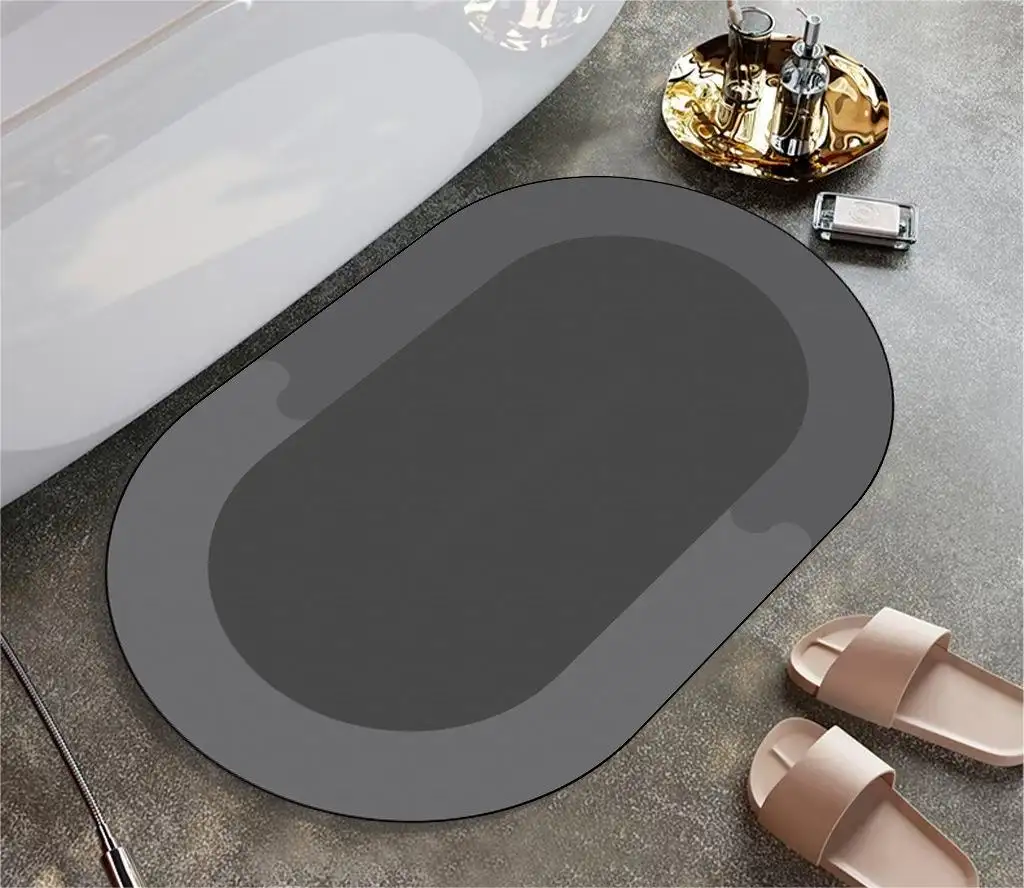 Hot Sale Modern Diatom Printed Badezimmer Absorbent Colla psible Stone Trocknungs matte für Badezimmer
