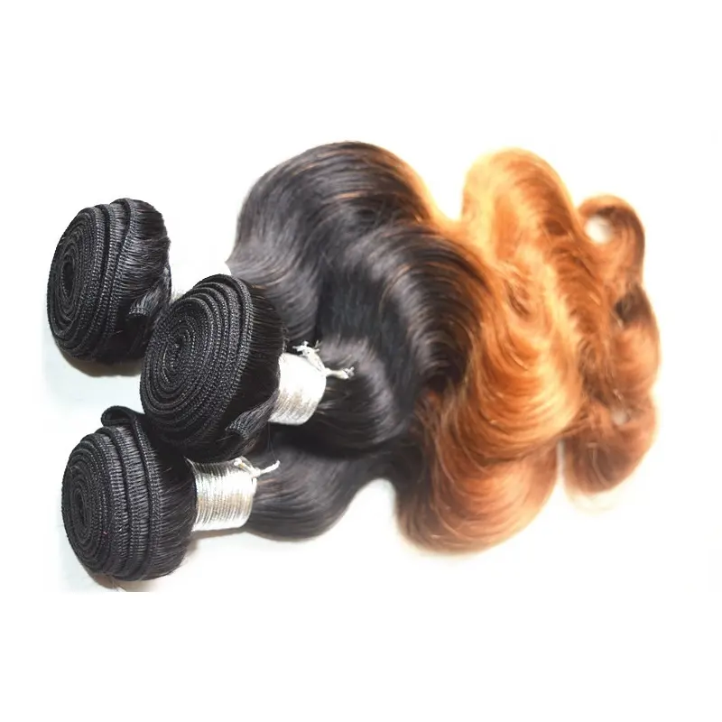 दो टोन रंग 1बी/30 100% बॉडी वेव वर्जिन बाल शीर्ष गुणवत्ता ब्राजीलियाई मानव बाल एक्सटेंशन विग बंडल