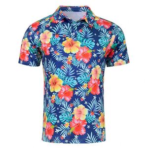 Camisas de Golf de Manga Corta con Cuello Azul y Negro, Diseño de Estampado Moderno, Tela Jersey, Tallas Grandes, con Logotipo OEMizado para Hombre - Product Image 3