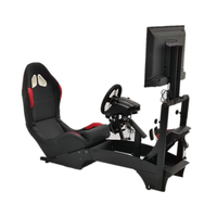 Cabina de simulador de carreras estilo F1 con asiento de cuero, soporte de TV, cabina de juegos de movimiento completo para PC, PS4, PS5, serie Xbox