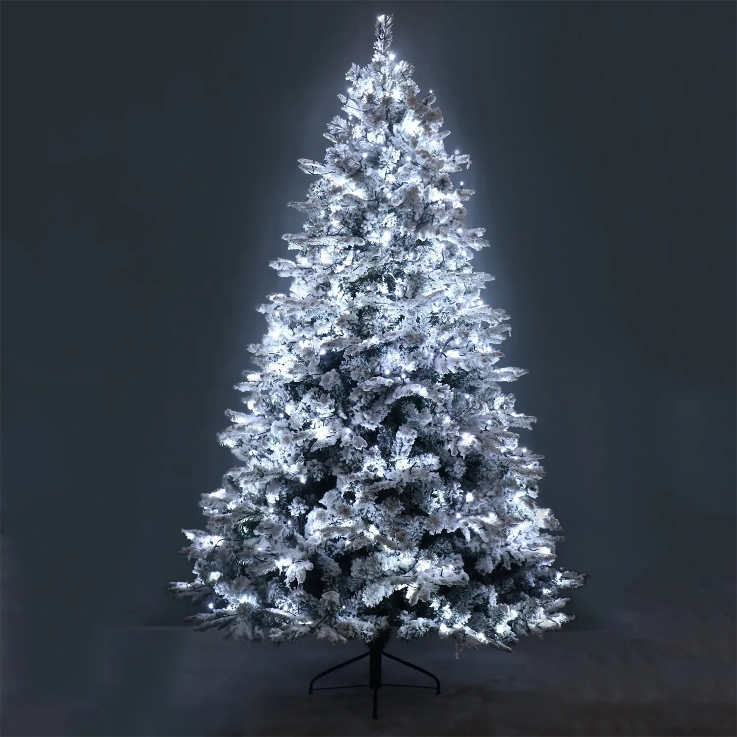 1.5M/1.8M/2.1M/2.4M PVC Pre-lit Christmas Tree white flocked Christmas tree with LED lights christmas luxury decor