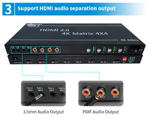 Video Splitter Factory Wholesale Multiple Splicing Modes 4 Channel Matrix 4 Port Hdmi Spliter